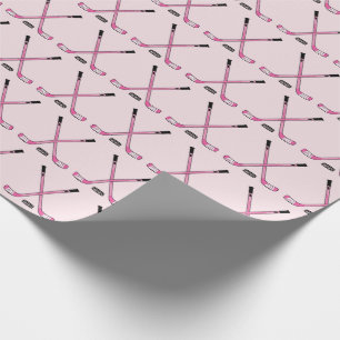 Papier Cadeau Les filles croisent des bâtons de hockey et des c