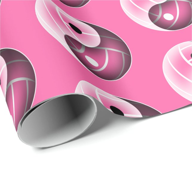 Papier Cadeau les filles yyang volleyball rose ou n'importe quel (Coin rond)