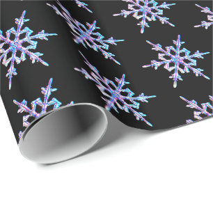 Papier Cadeau Les flocons de neige, cristal d'Iridescente pastel
