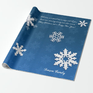 Papier Cadeau Les flocons de neige de Noël et vos souhaits, per