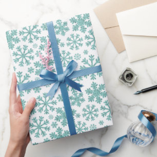 Papier Cadeau Les flocons de neige sur le blanc.