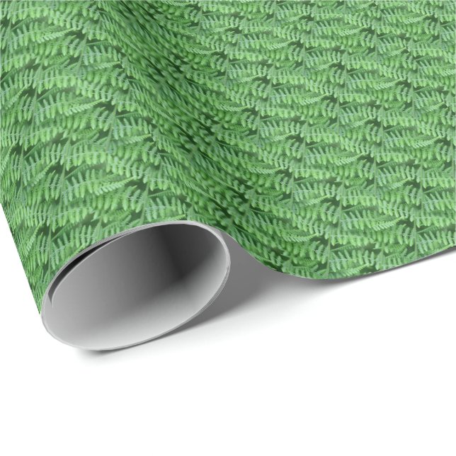 Papier Cadeau Les fougères vertes des bois Nature Motif (Coin rond)