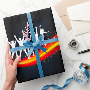 Papier Cadeau Les gens dansent Silhouettes envelopper du papier