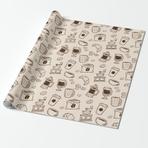 Papier Cadeau Les grains de café Brown ont illustré le motif