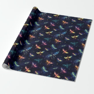 Papier Cadeau Les lucioles dans le ciel nocturne