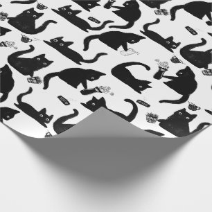 Papier Cadeau Les mauvais chats frappent des trucs sur
