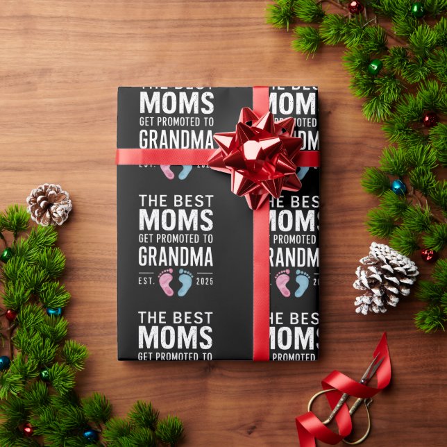 Papier Cadeau Les Meilleures Mamans Sont Promues Grand-mère Dès  (Cadeau de vacances)