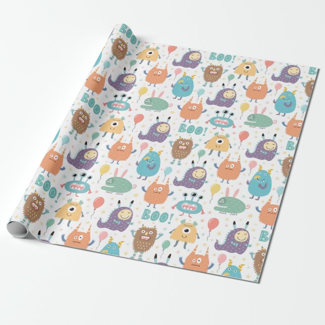 Papier Cadeau Les mignons monstres d'Halloween | BABY SHOWER (Déroulé)