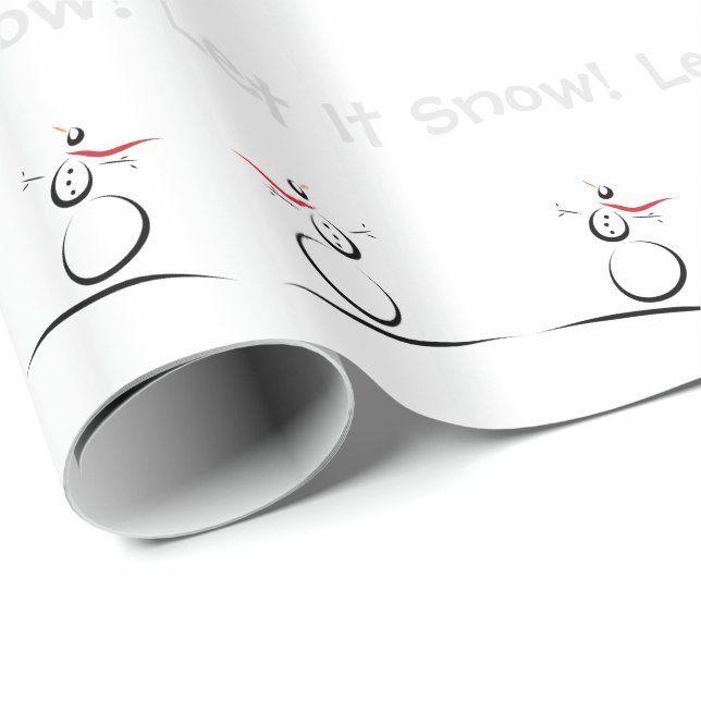 Papier Cadeau LES NEIGES CUTES 'Laisse-le neiger' (Coin rond)