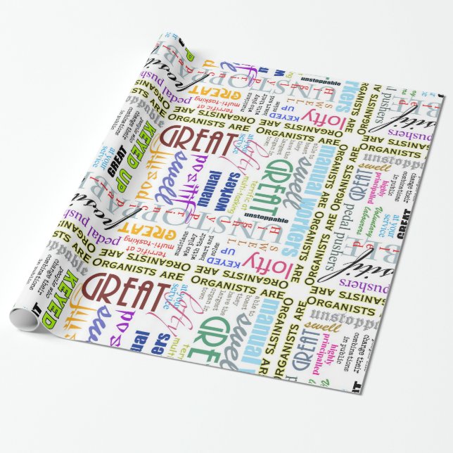 Papier Cadeau Les organistes sont tout papier d'emballage (Déroulé)