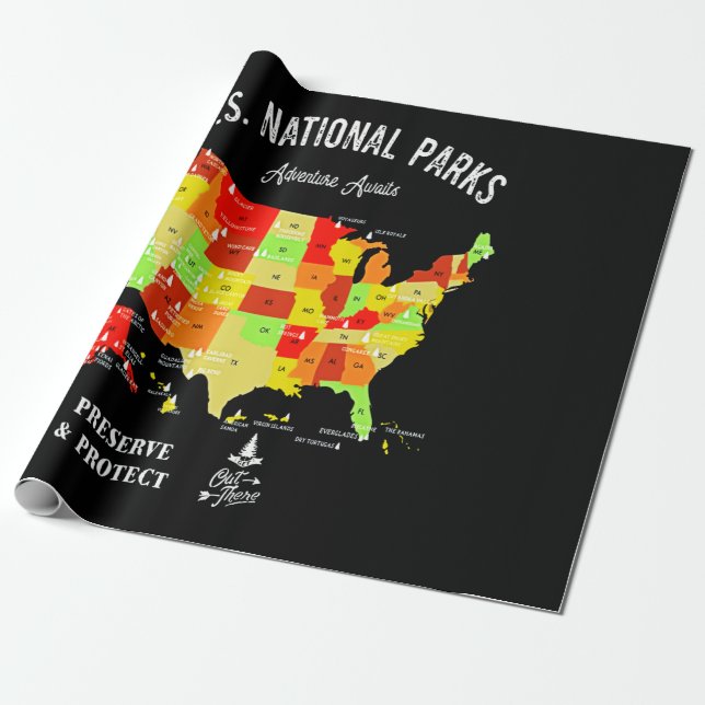 Papier Cadeau Les parcs nationaux des États-Unis sont un endroit (Déroulé)
