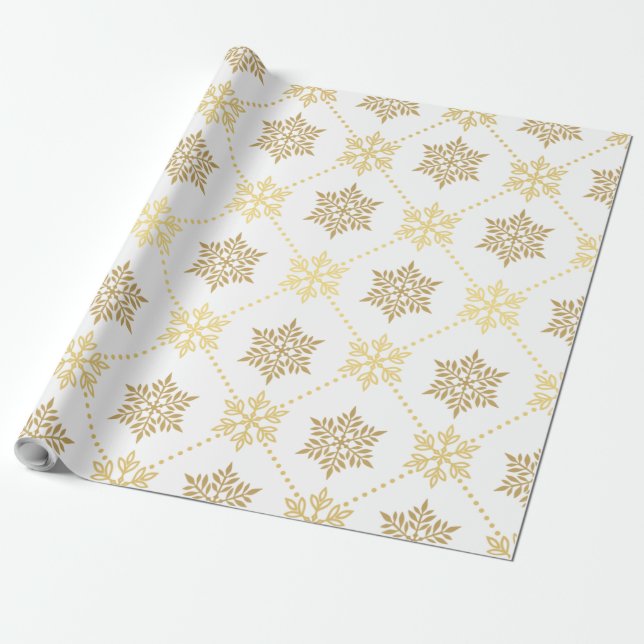 Papier Cadeau Les Patterns de Snowflakes (Déroulé)