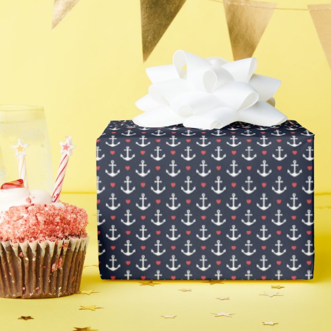 Papier Cadeau Les Patters de Hearts et Anchor (Fête d'anniversaire)