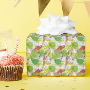 Papier Cadeau Les perroquets tropicaux