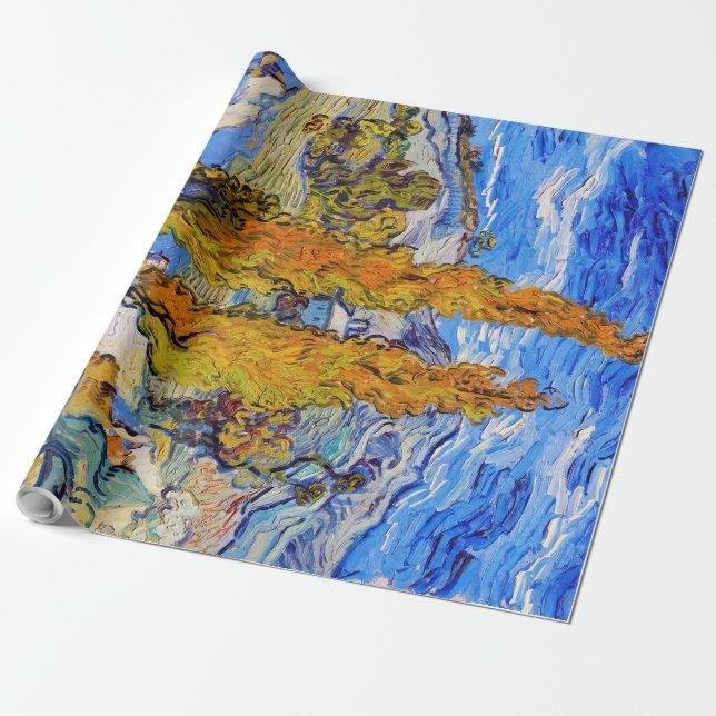 Papier Cadeau Les peupliers de Saint-Rémy, Van Gogh (Déroulé)