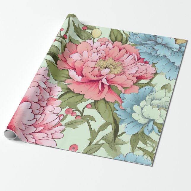Papier Cadeau Les pivoines taïwanaises (Déroulé)