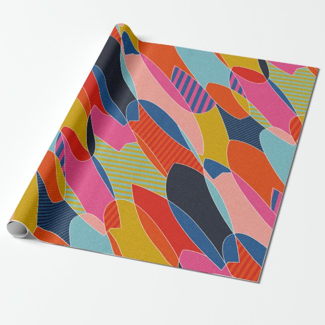 Papier Cadeau Les planches de surf colorées (Déroulé)