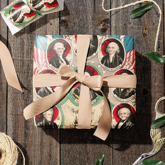 Papier Cadeau Les premiers présidents américains restaurèrent la (Créateur téléchargé)