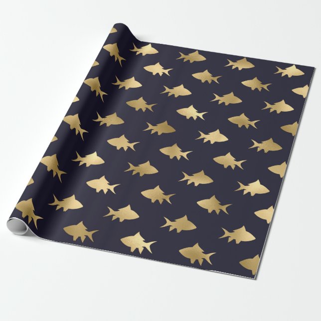 Papier Cadeau Les requins d'or dans la marine (Déroulé)