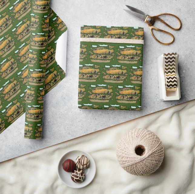 Papier Cadeau Les roseaux rhinocéros arrachés à la faune (Artisanat)