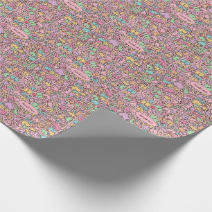 Papier Cadeau Les seins roses populaire drôle de motif