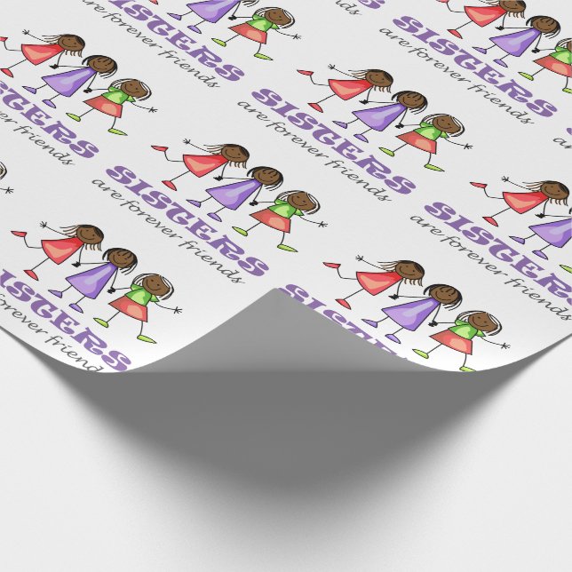 Papier Cadeau Les Soeurs Sont Des Amis Pour Toujours (Coin)