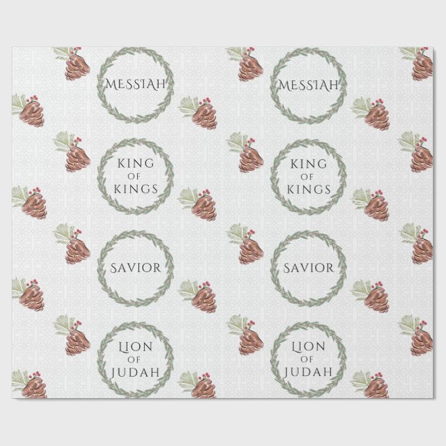 Papier Cadeau Les titres de Jésus - Papier à enveloppement mat (Plat)