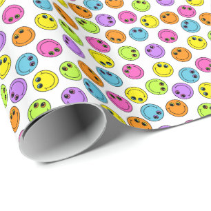 Papier Cadeau Les visages colorés d'Emoji