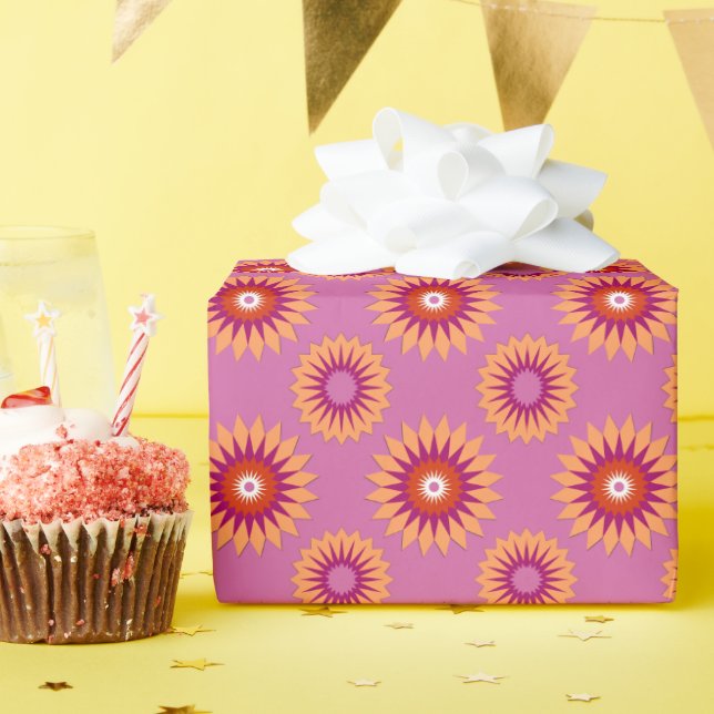Papier Cadeau Lesbian pride colors / pink flower (Fête d'anniversaire)