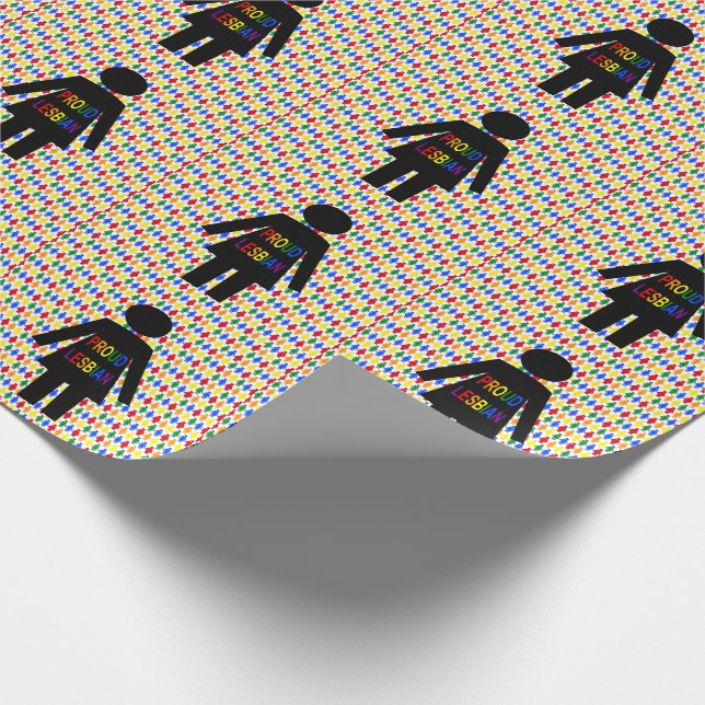 Papier Cadeau Lesbienne LGBTQ Silhouette et Rainbow Ladies (Coin)