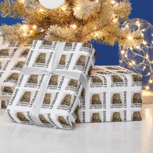 Papier Cadeau Lesbiennes Mangent Quoi de Drôle