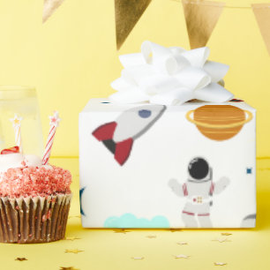 Papier Cadeau L'espace extra-atmosphérique pour enfants et Motif