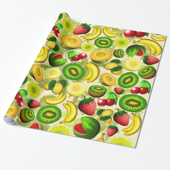 Papier Cadeau L'été porte des fruits papier juteux de (Déroulé)