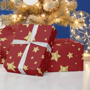Papier Cadeau L'étoile d'or au rouge