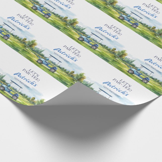 Papier Cadeau Let's Par-Tee Golf Any Age Birthday (Coin)