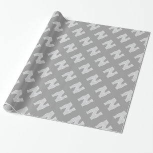 PAPIER CADEAU LETTRE ARGENT N