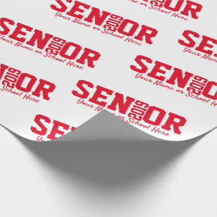 Papier Cadeau Lettre bloc senior personnalisée Classe de rouge 2