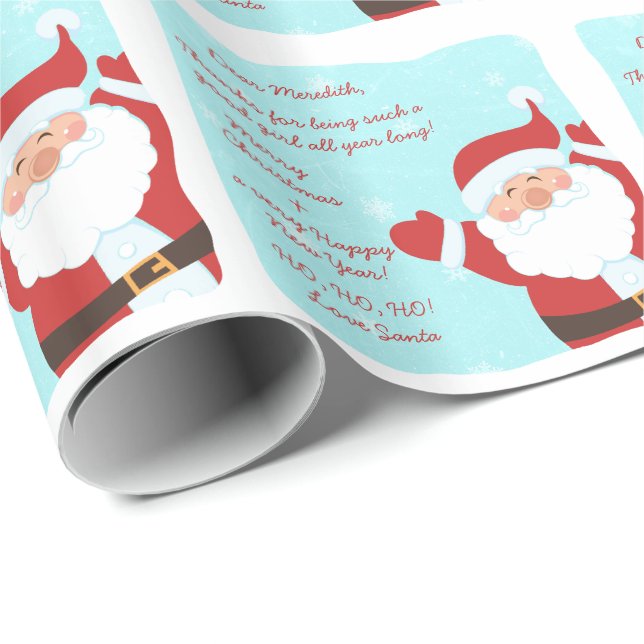 Papier Cadeau Lettre de Noël du Père Noël (Coin rond)