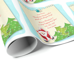 Papier Cadeau Lettre du Père Noël Note Papier Noël