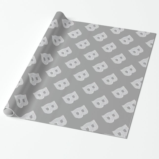 PAPIER CADEAU LETTRE ÉCLAIRAGE D'ARGENT B (Déroulé)