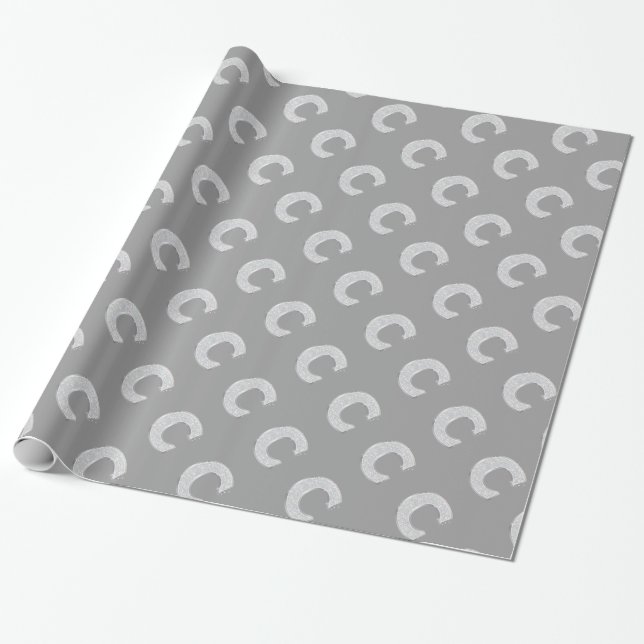 PAPIER CADEAU LETTRE ÉCLAIRAGE D'ARGENT C (Déroulé)