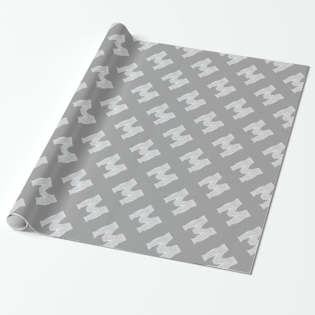 PAPIER CADEAU LETTRE ÉCLAIRAGE D'ARGENT M (Déroulé)