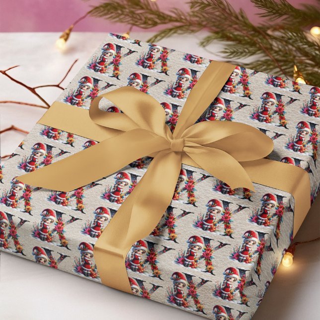 Papier Cadeau LETTRE Festive Elfe de Noël X (Créateur téléchargé)