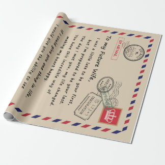 Papier Cadeau Lettre personnalisée à ma future épouse