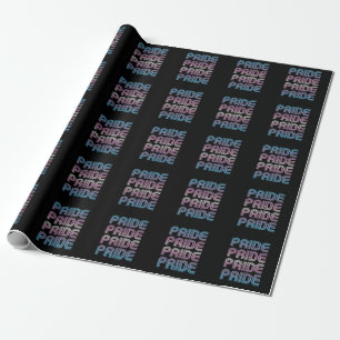 Papier Cadeau Lettres de fierté rétro trans