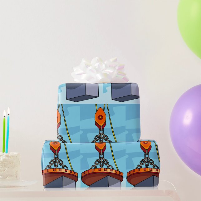 Papier Cadeau Levage de grue (Créateur téléchargé)