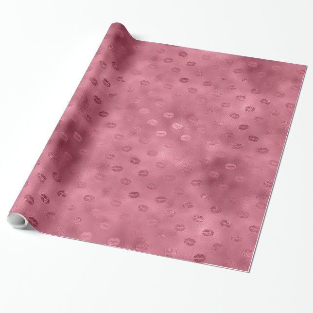 Papier Cadeau Lèvres rose Glitzy (Déroulé)