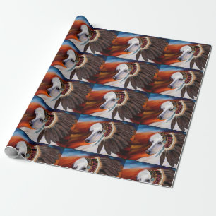 Papier Cadeau Lévrier Afghan blanc