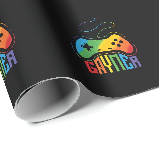 Papier Cadeau LGBT Homo Gaymer (Coin rond)