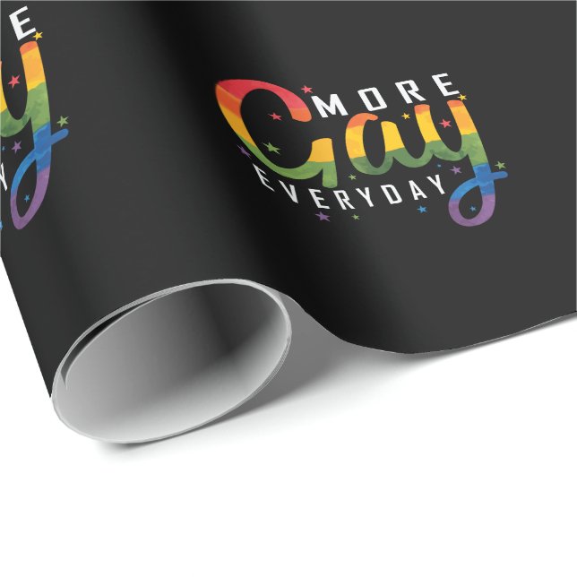 Papier Cadeau LGBT "More Gay Everyday" (Coin rond)